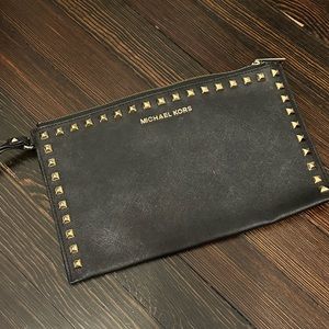 Gold Studded Michael Kors clutch